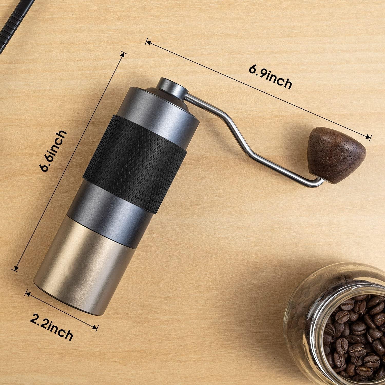 최고의 핸드 커피 그라인더 조정 가능한 스테인레스 스틸 휴대용 수동 커피 그라인더 커피 콩 그라인더